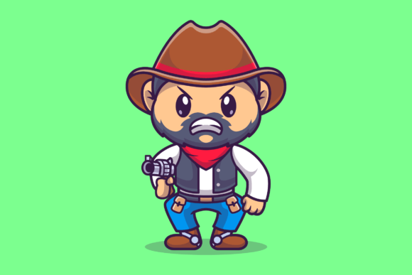 Angry Cowboy Holding Gun Cartoon: A Designer's Practical Take