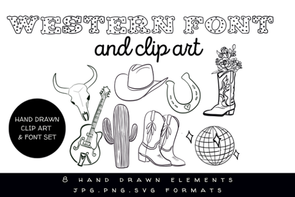 Cowboy Western Hand Drawn Font and Clip Review