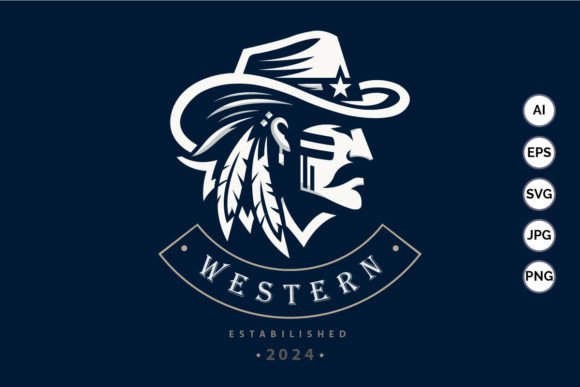 Cowboy Western Head Silhouette Logo Review for Real Embroidery Projects