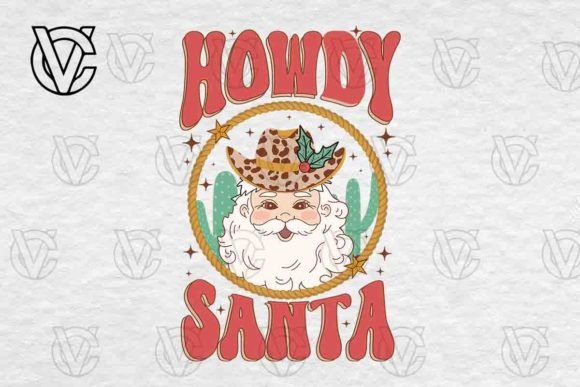 Howdy Santa PNG: A Designer’s Take on Cowboy Christmas Embroidery