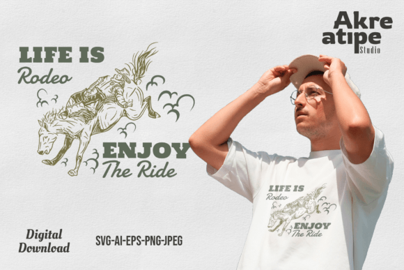 Life is Rodeo SVGs Retro Cowboy T-Shirt: A Designer’s Perspective
