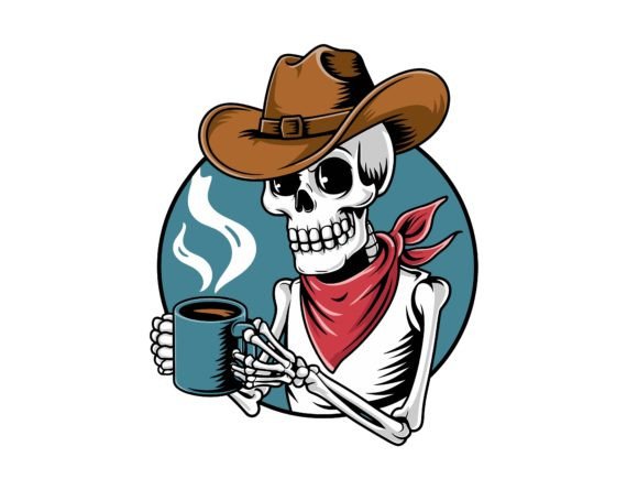 Skeleton Cowboy Drinking Coffee Vector: A Practical Design Review