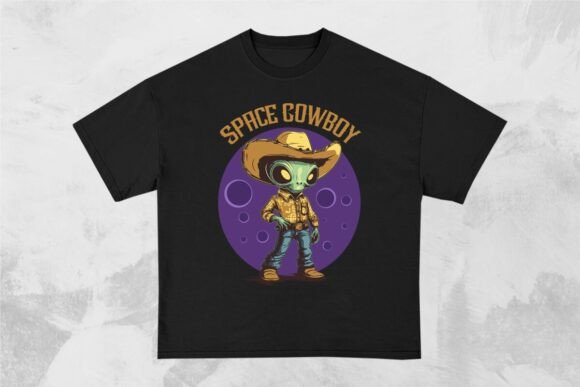 Space Cowboy Funny Alien T-Shirt Design Review
