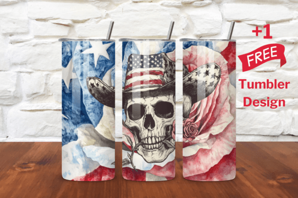 USA Flag Rose Skull Cowboy Hat Embroidery Design Review