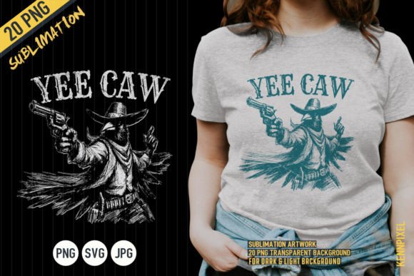 Yee Caw Crow Cowboy: A Bold Embroidery Design for Real Projects